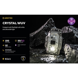 Armytek Crystal WUV Multi Mini Ficklampa, Grå